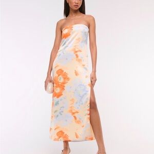 Abercrombie & Fitch Strapless Dress in Orange and Blue